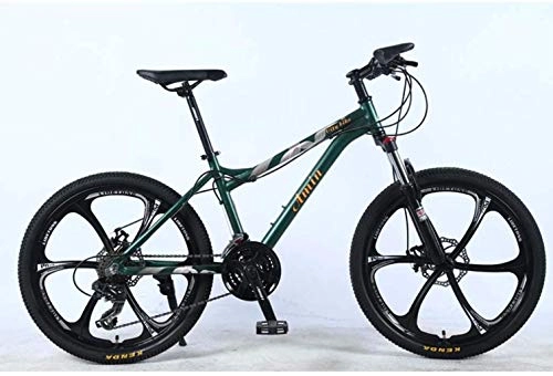 Mountain Bike : HongLianRiven BMX 24 Inch 24-Speed Mountain Bike For Adult, Lightweight Aluminum Alloy Full Frame, Wheel Front Suspension Female Off-Road Student Shifting Adult 6-6 (Color : Green, Size : C)