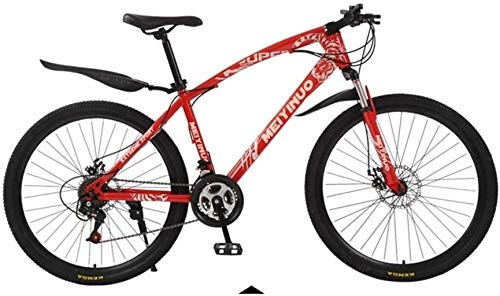Mountain Bike : HongLianRiven BMX 26-Inch 21 / 24 / 27 Speed Mountain Bike 7-10 (Color : Red, Size : 24)