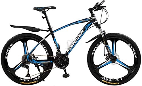 Mountain Bike : HongLianRiven BMX Bicycle, 26 Inch 21 / 24 / 27 / 30 Speed Mountain Bikes, Hard Tail Mountain Bicycle, Lightweight Bicycle With Adjustable Seat, Double Disc Brake 6-11 (Color : Black blue, Size : 30 Speed)