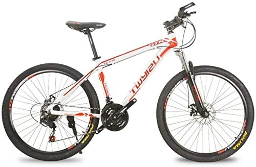 Mountain Bike : HongLianRiven BMX Bicycle, Mountain Bike, Road Bicycle, Hard Tail Bike, 26 Inch 21 Speed Bike, Aluminum Alloy Shock Absorption Bicycle 6-11 (Color : White red)