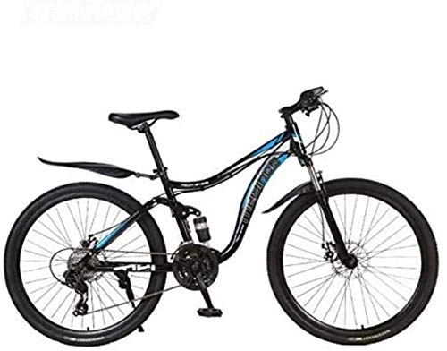 Mountain Bike : HongLianRiven BMX Mountain Bike Bicycle, High Carbon Steel Frame MTB Bike Dual Suspension With Adjustable Seat, Double Disc Brake, 26 Inch Wheels 5-27 (Color : B, Size : 27 speed)