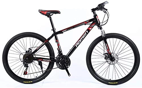 Mountain Bike : HongLianRiven BMX Off-road Mountain Bike 26 Inch 21-speed Mountain Bike Double Disc Brake Bicycle Mountain Bike Student Bicycle 7-14 (Color : Black Red, Size : 26 inch)