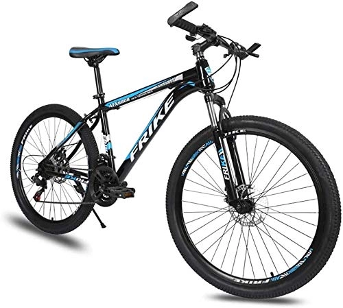 Mountain Bike : HongTeng Mountain Bike, Road Bicycle, Hard Tail Bike, 26 Inch Bike, Carbon Steel Adult Bike, 21 / 24 / 27 Speed Bike, Colourful Bicycle (Color : Black blue, Size : 21 speed)