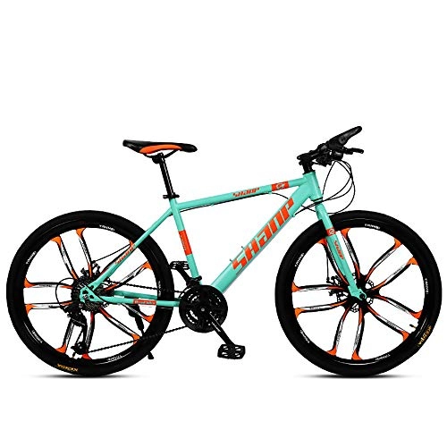 Mountain Bike : Huaatiear 26 Inch Adult Mountain Bikes - Mountain Trail Bike High Carbon Steel Full Suspension Frame Bicycles 21 Speed / 24 Speed / 27 Speed / 30 Speed Gears Dual Disc Brakes Mountain Bicycle, 24 speed