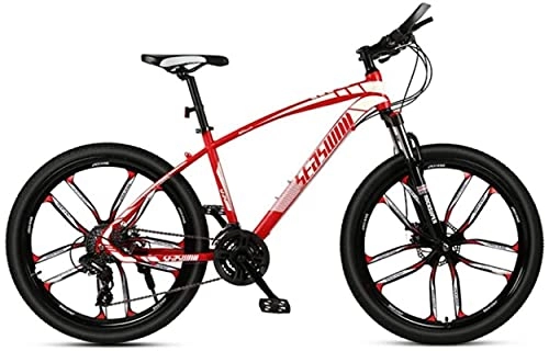 Mountain Bike : HUAQINEI Mountain Bikes, 27.5 inch mountain bike male and female adult ultralight racing light bicycle ten- wheel Alloy frame with Disc Brakes (Color : Red, Size : 21 speed)