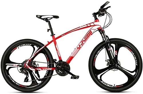 Mountain Bike : HUAQINEI Mountain Bikes, 27.5 inch mountain bike men's and women's adult ultralight racing lightweight bicycle tri- Alloy frame with Disc Brakes (Color : Red, Size : 30 speed)