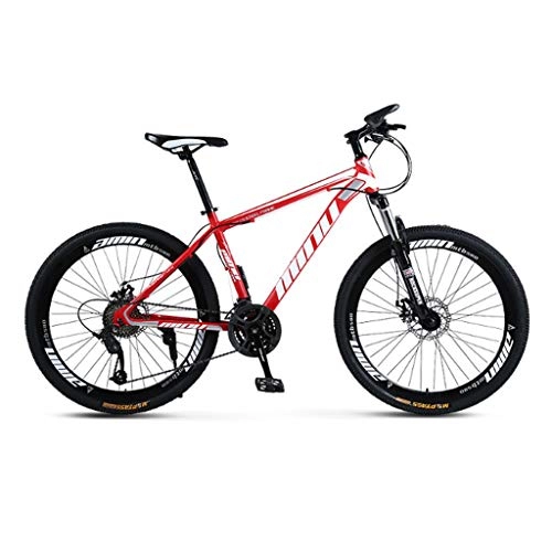Mountain Bike : HUO FEI NIAO 26 Inch Mountain Bikes, High-carbon Steel Hardtail Mountain Bike, Double disc brake, Spring fork, 21 / 24 / 27 / 30 Speeds, Men's and women's Variable speed bicycle (Color : E, Size : 21 speed)