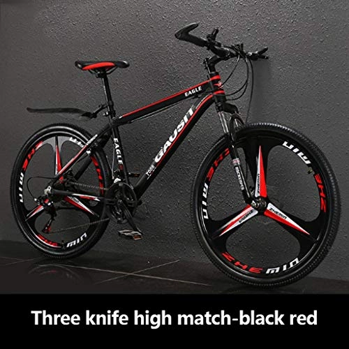 Mountain Bike : HUO FEI NIAO Mountain bike aluminium 24 Inch Super light adult bicycle 24 / 27speed, Disc Brake, Suspension Fork, Hardtail, Beaded, High version (Color : Black red, Size : 27 speed)