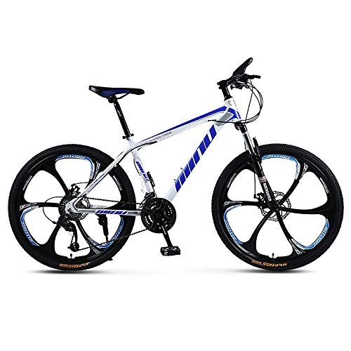 Mountain Bike : HXwsa Mountain Bike, 26 Inch Double Disc Brake, Country Integrated Wheel Off-Road Variable Speed Shock Absorption Bicycle, Adult MTB with Adjustable Seat, 6 Cutter, B