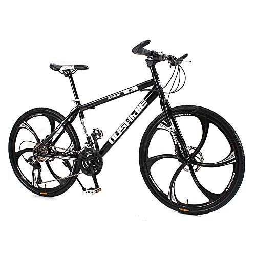 Mountain Bike : HXwsa Mountain Bikes 26 Inch Bike Carbon-Rich Strong Strong Steel, Suitable From Front and Rear Disc Brakes, Full Suspension, Boys-Men Bike, D, Three cutter