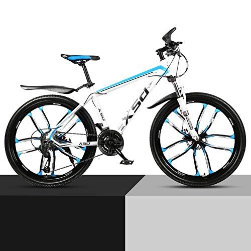 Mountain Bike : Hxx Cross Country Mountain Bike, 26" 30 Speed Lightweight Folding Bicycle Front And Rear Double Suspension System Quick Folding Men And Women Pass, F