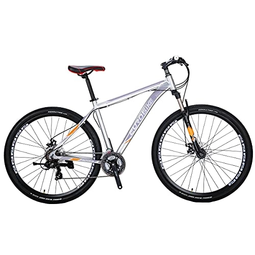 Mountain Bike : HYLK X9 Bike 29-Inch Wheels, Lightweight 21 speeds Mountain Bikes Bicycles Strong Aluminum alloy Frame with Discbrake (silver)