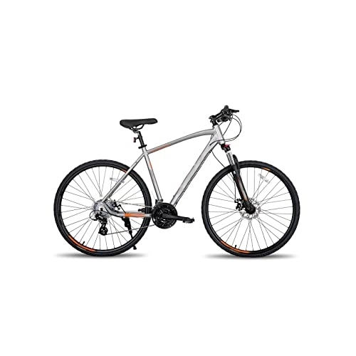 Mountain Bike : IEASEzxc Bicycle Hybrid Bike Aluminum 24 Speed With Locking Suspension Front Fork Disc Brake City Commuter Comfort Bike (Color : White)