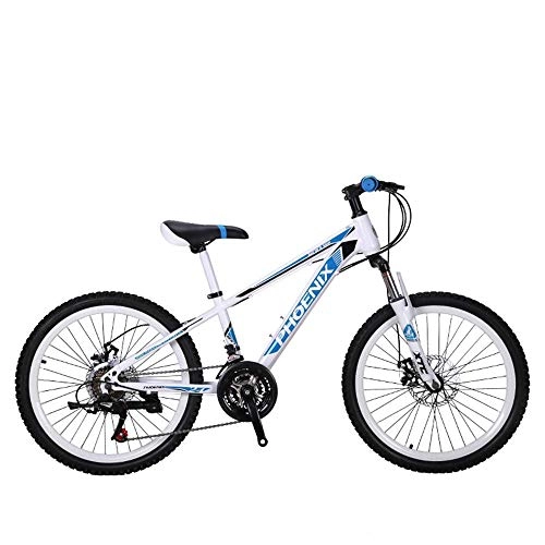 Mountain Bike : Implicitw Mountain bike 21-speed dual disc brake 22 inches black blue black red-22 inches broken wind white blue