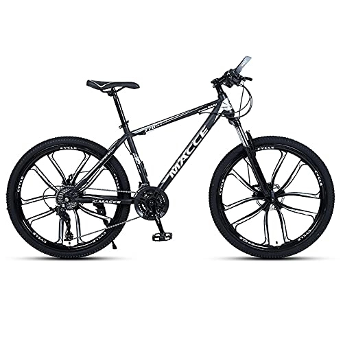 Mountain Bike : iuyomhes 26-inch Adult Mountain Bike Bicycles 21-27 Speed For Mens / womens High Carbon Steel Frame With Suspension Dual Disc Brake Mtb Bicycle