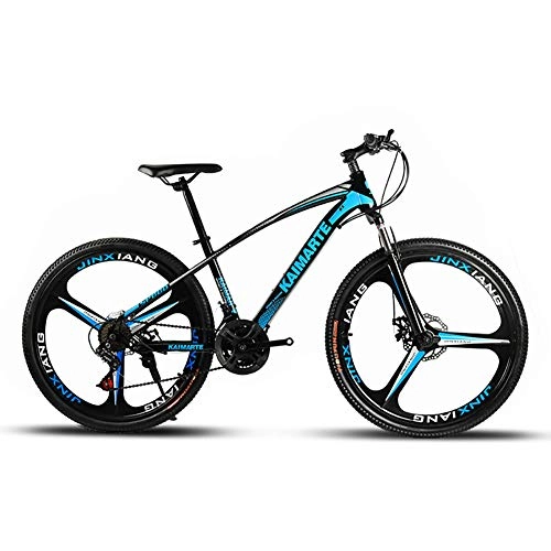 Mountain Bike : JACK'S CAT Adult Mountain Bike, 26-Inch Wheels Mountain Trail Bike, 17-inch Carbon Steel Frame, Disc Brakes, Thick Shock-absorbing Front Fork, 27 speed blue, 26in