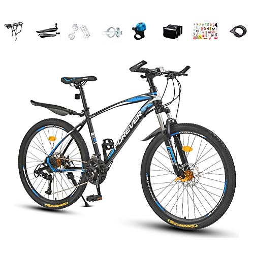 Mountain Bike : JACK'S CAT Country Mountain Bike 24 / 26 Inch with Double Disc Brake, MTB for Adults, Hardtail Bike with Adjustable Seat, Thickened Carbon Steel Frame, 26in 27 speed