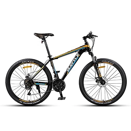Mountain Bike : JAMCHE 24 Inch Mountain Bike with High Carbon Steel Frame and Double Disc Brake, 24 Speed Mountain Bike with Suspension Fork, Mens / Womens Hardtail Mountain Bicycle for Adults