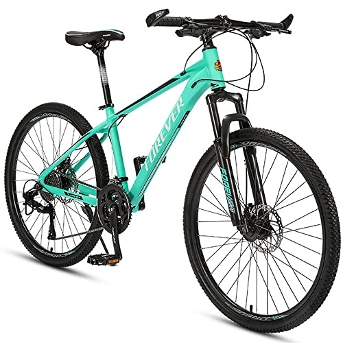 Mountain Bike : JAMCHE 26-inch Mountain Bike, 27 Speed Mountain Bicycle with Aluminium Frame and Double Disc Brake, Front Suspension Anti-Slip Shock-Absorbing Men and Women's Outdoor Cycling Road Bike