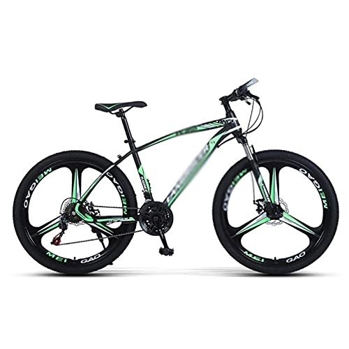 Mountain Bike : JAMCHE 26 inch Mountain Bike All-Terrain Bicycle with Front Suspension Adult Road Bike for Men or Women / Green / 24 Speed
