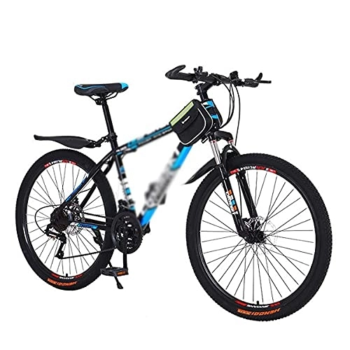 Mountain Bike : JAMCHE 26 inch Mountain Bike Carbon Steel Frame 21 / 24 / 27 Speeds with Dual Disc Brake and Dual Suspension / Blue / 27 Speed