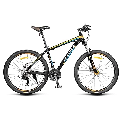 Mountain Bike : JAMCHE 26 Inch Mountain Bike with Aluminium Alloy MTB Frame Suspension Mens Bicycle 27 Gears Dual Disc Brake with Hydraulic Lock Out Fork and Hidden Cable Design for Adults