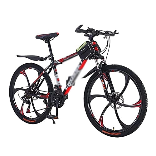 Mountain Bike : JAMCHE 26 inch Mountain Bikes with 21 / 24 / 27 Speed, Non-Slip Adults Mountain Bike for Men and Women High-Carbon Steel Mountain Bicycle with Double Disc Brakes and Full Suspension / Red / 21 Speed