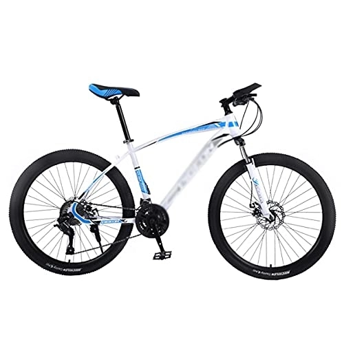 Mountain Bike : JAMCHE 26 inch Wheels Mens Mountain Bikes 21 / 24 / 27 Speed with Dual Disc Brake High-Tensile Carbon Steel Frame for a Path, Trail & Mountains / White / 24 Speed