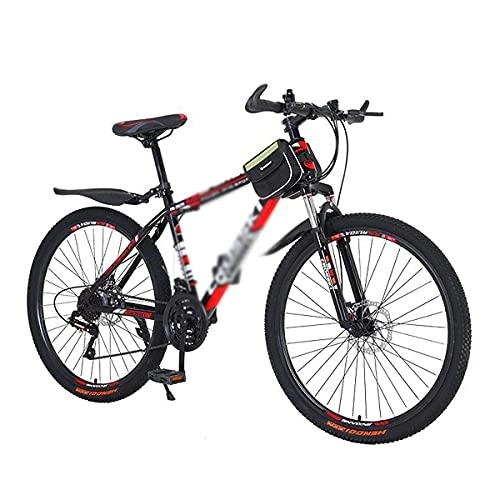 Mountain Bike : JAMCHE 26" Wheel Dual Full Suspension for Men Woman Adult and Teens Mountain Bike 21 / 24 / 27 Speed with Carbon Steel Frame / Red / 27 Speed
