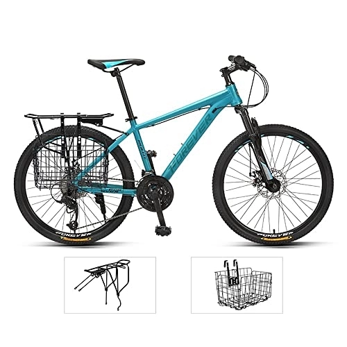 Mountain Bike : JAMCHE Adult Mountain Bike, 26 inch Wheels, Hardtail Mountain Trail Bike Aluminum Frame Outroad Bicycles, 27-Speed Bicycle Full Suspension MTB ​​Gears Dual Disc Brakes Mountain Bicycle