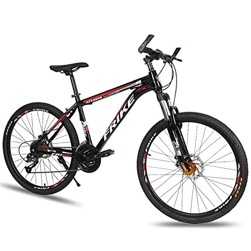 Mountain Bike : JAMCHE Adult Mountain Bike Aluminum Frame Bicycle 26 inch 3 Spoke Wheel Disc Brake 21 / 24 / 27 Gears System Men MTB Bicycle for a Path, Trail & Mountains / Red / 27 Speed