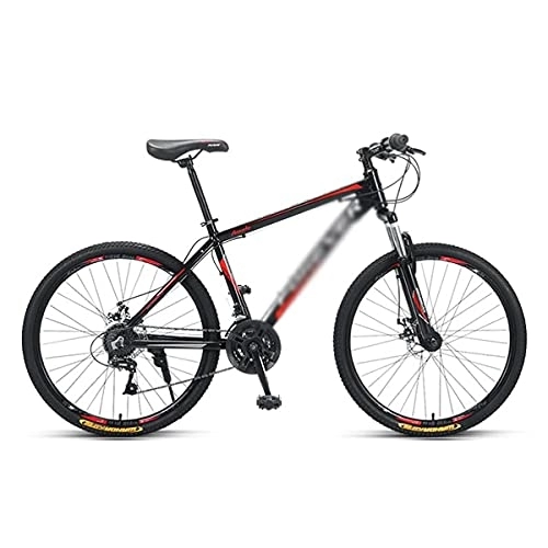 Mountain Bike : JAMCHE Mountain Bike 26 inch Front Suspension 24 / 27-Speeds Carbon Steel Mountain Bike for Adults Dual Disc Brake MTB Bikes for Men and Women / Red / 24 Speed