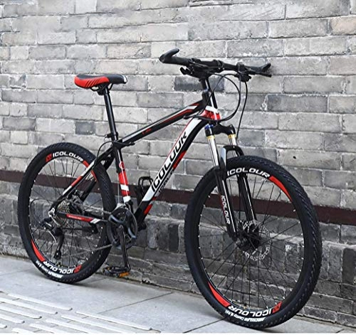 Mountain Bike : JF-XUAN 26" 24Speed Mountain Bike for Adult, Lightweight Aluminum Full Suspension Frame, Suspension Fork, Disc Brake (Color : C1, Size : 27Speed)