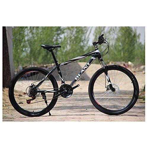 Mountain Bike : JF-XUAN Outdoor sports Fork Suspension Mountain Bike, 26Inch Wheels with Dual Disc Brakes, 2130 Speeds Shimano Drivetrain (Color : Black, Size : 30 Speed)