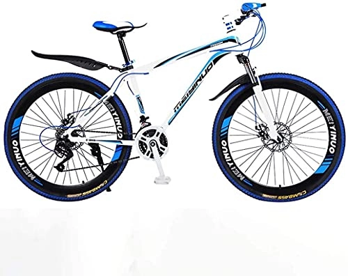 Mountain Bike : JIAWYJ YANGHAO-Adult mountain bike- 26In 24-Speed Mountain Bike for Adult, Lightweight Aluminum Alloy Full Frame, Wheel Front Suspension Mens Bicycle, Disc Brake YGZSDZXC-04 (Color : Blue, Size : A)