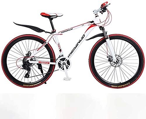 Mountain Bike : JIAWYJ YANGHAO-Adult mountain bike- 26In 24-Speed Mountain Bike for Adult, Lightweight Aluminum Alloy Full Frame, Wheel Front Suspension Mens Bicycle, Disc Brake YGZSDZXC-04 (Color : Red 1)