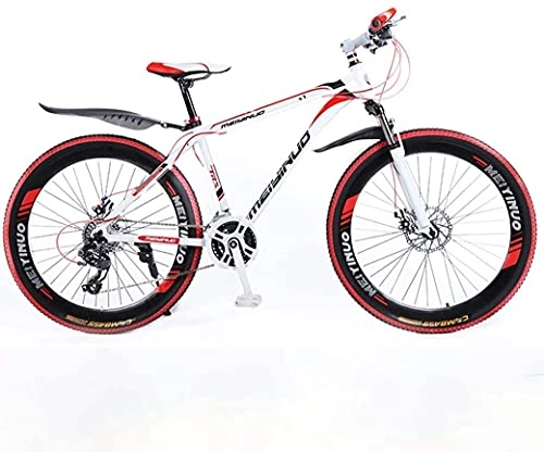 Mountain Bike : JIAWYJ YANGHAO-Adult mountain bike- 26In 24-Speed Mountain Bike for Adult, Lightweight Aluminum Alloy Full Frame, Wheel Front Suspension Mens Bicycle, Disc Brake YGZSDZXC-04 (Color : Red, Size : A)