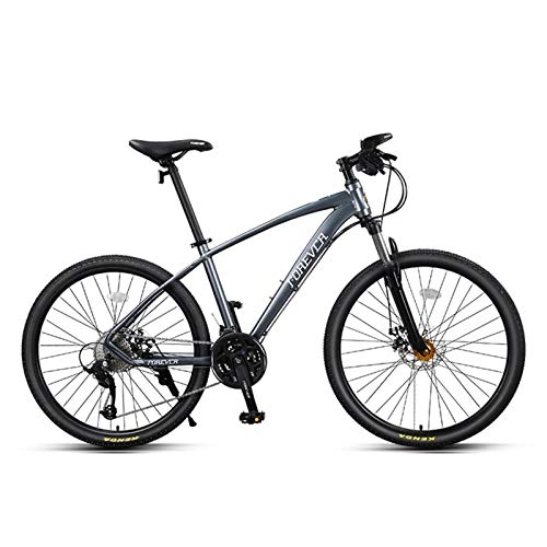 Mountain Bike : JKCKHA Youth / Adult Mountain Bike, Aluminum Alloy Frame, 27 Speeds, 26-Inch Wheels, for A Variety of Occasions, Multiple Colors, Gray