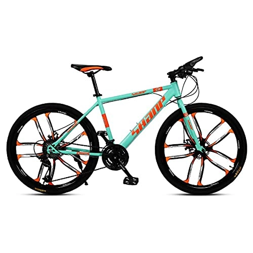 Mountain Bike : JKFDG Mountain Bike 26 Inches 21 / 24 / 27 / 30 Speed Suspension Fork Anti-Slip Bicycle With Dual Disc Brake And High Carbon Steel Frame For Men And Women