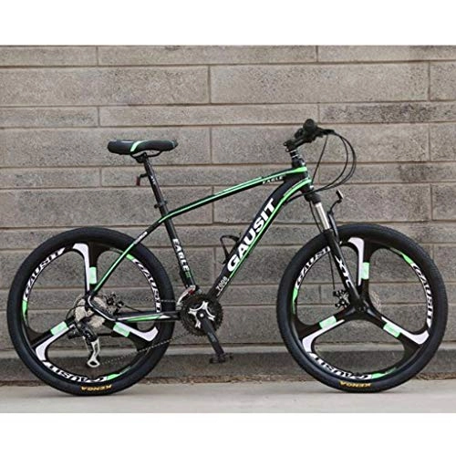 Mountain Bike : JLFSDB 26" Men / Women Mountain Bicycles 24 / 27 / 30 Speeds MTB Bike Lightweight Carbon Steel Frame Disc Brake Front Suspension (Color : Green, Size : 30speed)