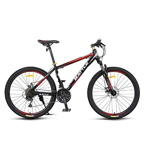Mountain Bike : JLFSDB Mountain Bike, 26 Inch Carbon Steel Frame Bicycles, Dual Disc Brake And Front Suspension, Spoke Wheel (Color : Red)