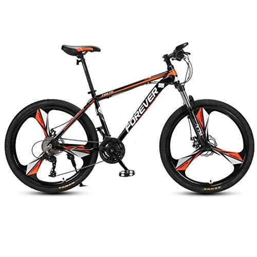 Mountain Bike : JLFSDB Mountain Bike, 26 Inch Carbon Steel Frame Hard-tail Bicycles, Double Disc Brake And Front Suspension, 24 Speed (Color : Orange)