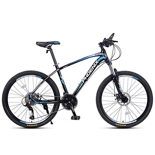 Mountain Bike : JLFSDB Mountain Bike, 26 Inch MTB Bicycles 27 Speeds Lightweight Aluminium Alloy Frame Disc Brake Front Suspension (Color : Blue)