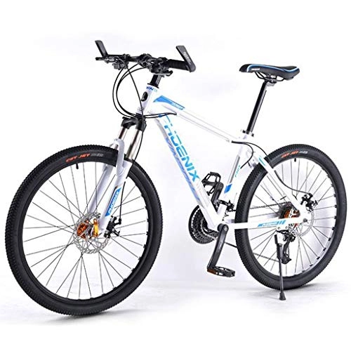 Mountain Bike : JLFSDB Mountain Bike, 26 Inch MTB Off-road Bicycles 30 Speeds Lightweight Aluminum Alloy Frame Disc Brake Front Suspension (Color : White)