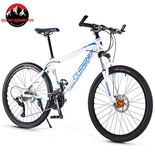 Mountain Bike : JLFSDB Mountain Bike, 26 Inch MTB Off-road Bicycles 30 Speeds Lightweight Aluminum Alloy Frame Hydraulic Disc Front Suspension (Color : Blue)