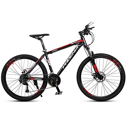 Mountain Bike : JLFSDB Mountain Bike, 26 Inch Off-road Bicycles 27 Speeds MTB Lightweight Aluminum Alloy Frame Disc Brake Front Suspension (Color : Red)