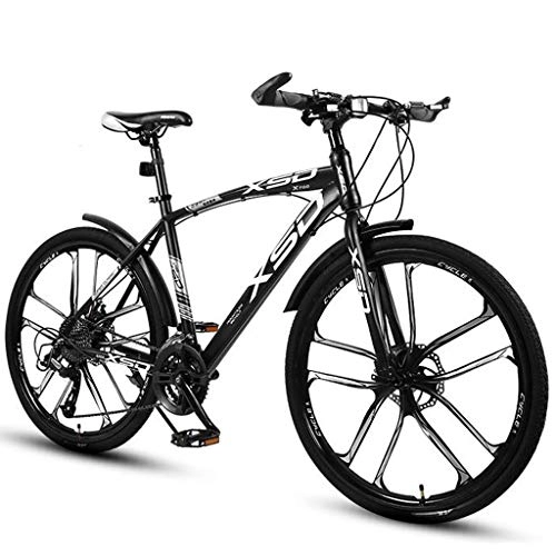Mountain Bike : JLFSDB Mountain Bike 26" Mountain Bicycles 21 / 24 / 27 / 30 Speeds Unisex MTB Bike Lightweight Carbon Steel Frame Front Suspension Disc Brake (Color : Black, Size : 21speed)