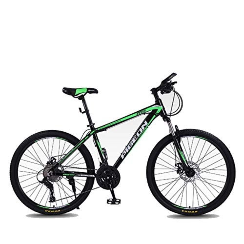 Mountain Bike : JLFSDB Mountain Bike 26" Off-road Mountain Bicycles 24 / 27 / 30 Variable Speeds For Adult Teens Bike Lightweight Aluminium Alloy Frame (Color : Green, Size : 24speed)
