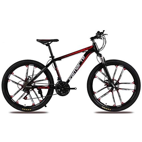 Mountain Bike : JLFSDB Mountain Bike 26"Women / Men Mountain Bicycle 21 / 24 / 27 Speed Carbon Steel Frame Front Suspension Integral Wheel (Color : Black, Size : 21speed)