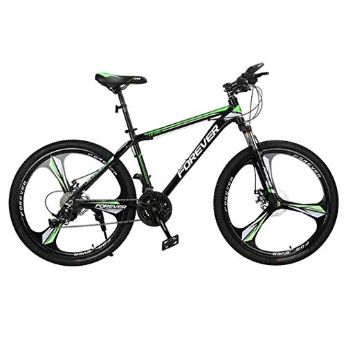 Mountain Bike : JLFSDB Mountain Bike, Aluminium Alloy Frame, Men / Women 26 Inch Mag Wheel, Double Disc Brake And Front Suspension (Color : Green, Size : 27 Speed)